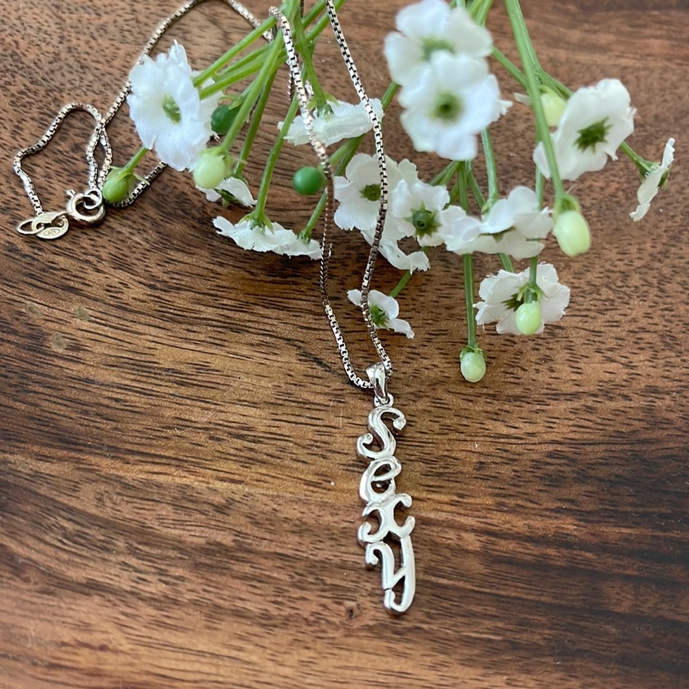 “SEXY” Sterling Silver Pendant and Chain